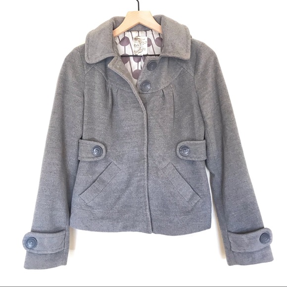 Anthropologie Jackets & Blazers - Anthropologie Tulle Grey Pea Coat